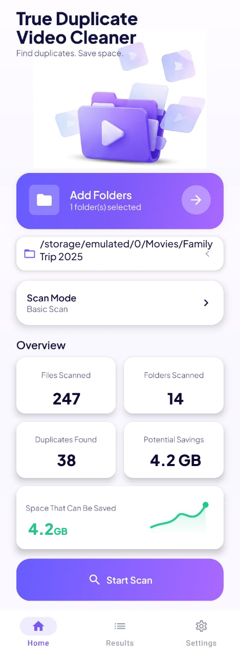 True Duplicate Video Cleaner app